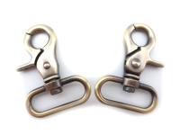 2 pieces of scissor snap hooks 30mm model "Cino" antique brass (brushed)