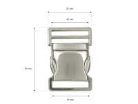 Metal buckle / metal clasp 30 mm / silver