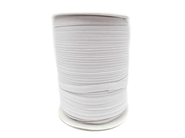 200m rubber cord/rubber band - width 4 mm white