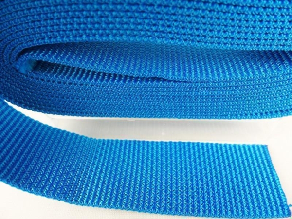 Webbing/bag strap - 50m ROLL "Top Quality" 15mm - thickness 1.75mm - medium blue