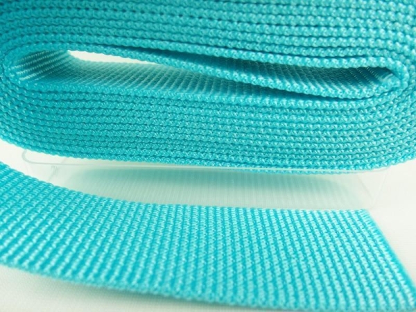 Webbing/bag strap - 50m ROLL "Top Quality" 15mm - thickness 1.75mm - turquoise