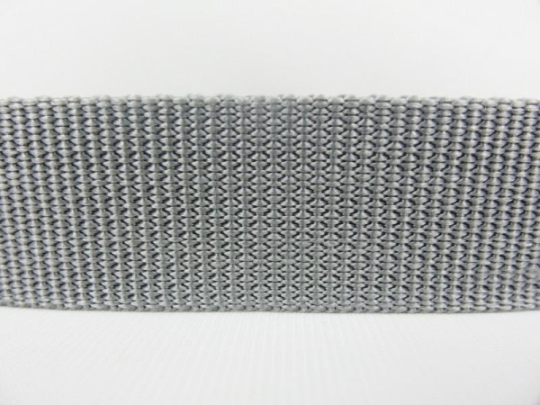 50m roll of webbing/bag webbing width 20mm polypropylene/thickness 1.8mm/MADE IN GERMANY silver-gray