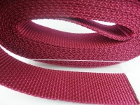 50m roll of webbing/bag webbing width 25mm polypropylene/thickness 1.8mm/MADE IN GERMANY burgundy red