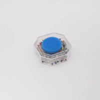 Glass head pin with foam cushion blue 0.65 x 30 mm