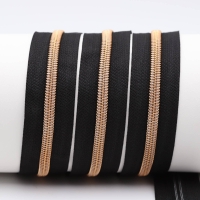 Endless zippers model "Brilliant" No. 7 with black rose gold spiral