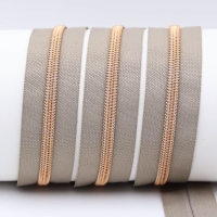 Endless zippers model "Brilliant" No. 7 with rose gold spiral beige