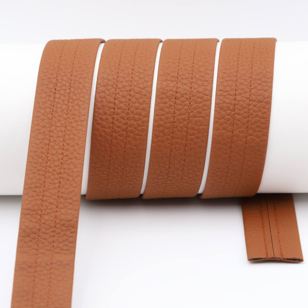 Faux leather bag strap "Cora" - 30 mm cognac