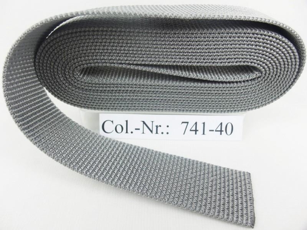 Taschengurtbänder in Top-Qualität 40 mm silber-grau