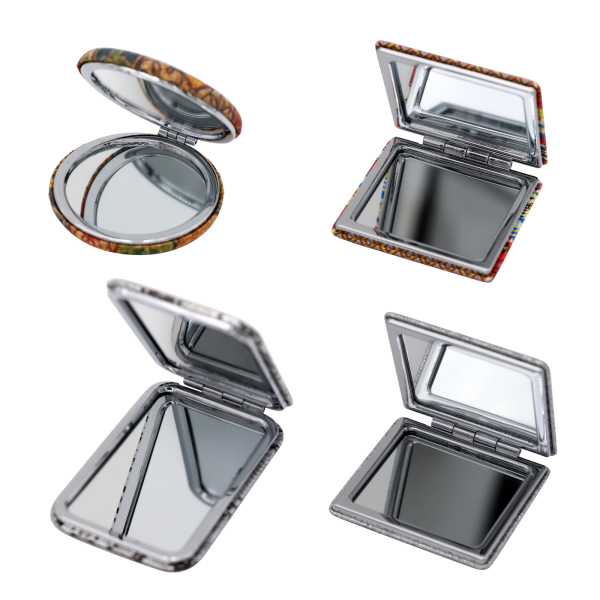 Foldable pocket mirror with 1x/3x magnification