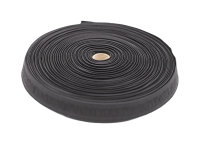 Ruffled elastic band 25m roll 26 mm black