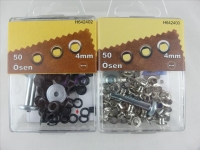Eyelets with washers and tools 4 mm