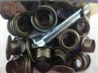 Eyelets with washers and tools 8 mm burnished/black