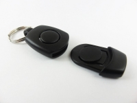 Steckschnalle mit Schlüsselring für Schlüsselbänder / 23x43 mm - schwarz